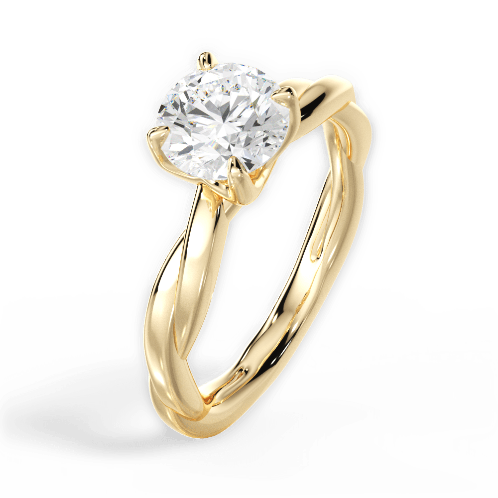 Bianca Round Cut Lab Grown Diamond 18Kt Yellow Gold Engagement Ring - View 4