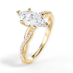 Charlotte Marquise Cut Lab Grown Diamond 18Kt Yellow Gold Engagement Ring - View 3