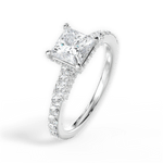 Laura Princess Cut Lab Grown Diamond 14Kt White Gold Engagement Ring - View 4