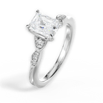 Cassie Radiant Cut Lab Grown Diamond 18Kt White Gold Engagement Ring - View 2