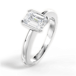 Bridget Emerald Cut Lab Grown Diamond Platinum Engagement Ring - View 4