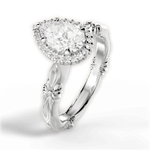 Erica Pear Cut Lab Grown Diamond 14Kt White Gold Engagement Ring - View 2