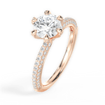Linda Round Cut Lab Grown Diamond 18Kt Rose Gold Engagement Ring - View 3