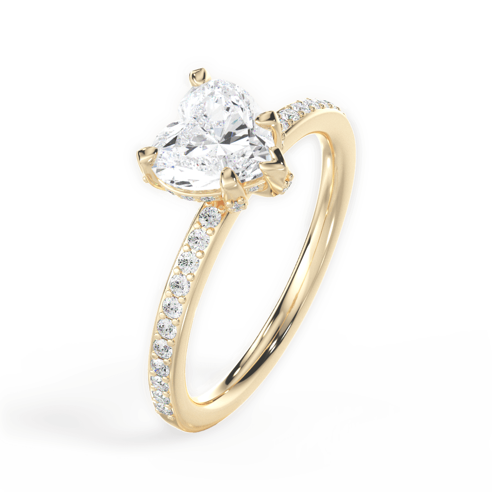 Janice Heart Cut Lab Grown Diamond 18Kt Yellow Gold Engagement Ring - View 4