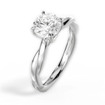 Bianca Round Cut Lab Grown Diamond Platinum Engagement Ring - View 3