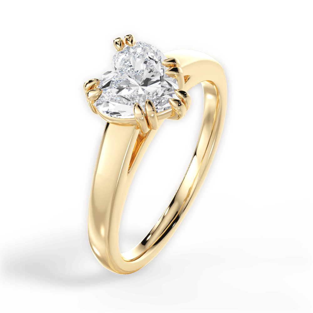 Courtney Heart Cut Lab Grown Diamond 18Kt Yellow Gold Engagement Ring - View 3