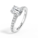 Laura Emerald Cut Lab Grown Diamond 18Kt White Gold Engagement Ring - View 4
