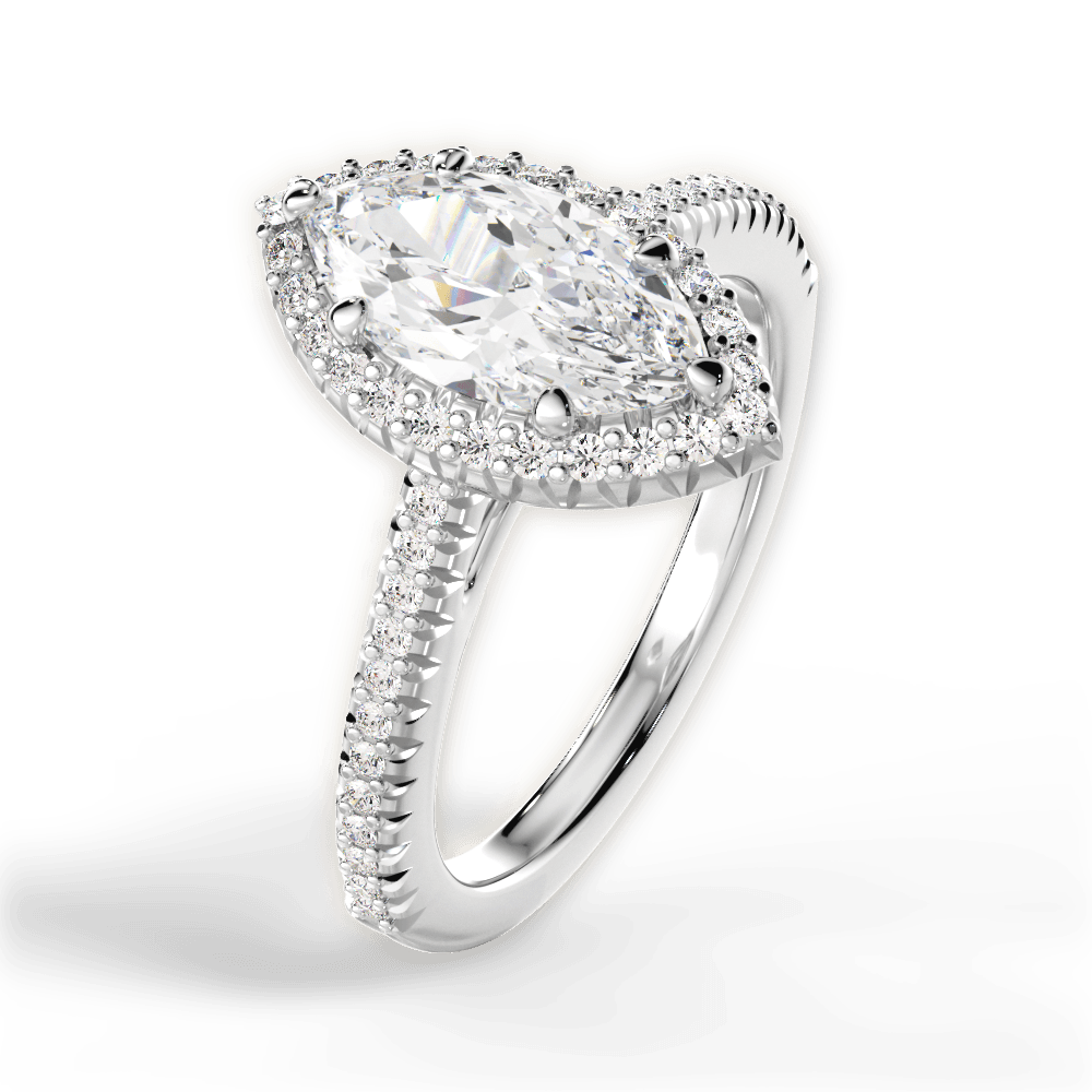 Jenny Marquise Cut Lab Grown Diamond Platinum Engagement Ring - View 3