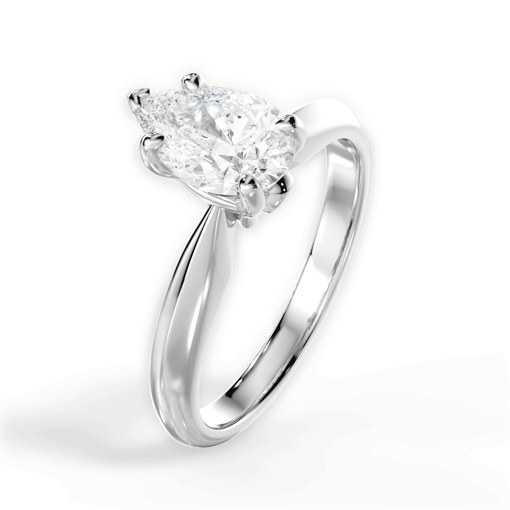 Amanda Pear Cut Lab Grown Diamond Platinum Engagement Ring - View 4