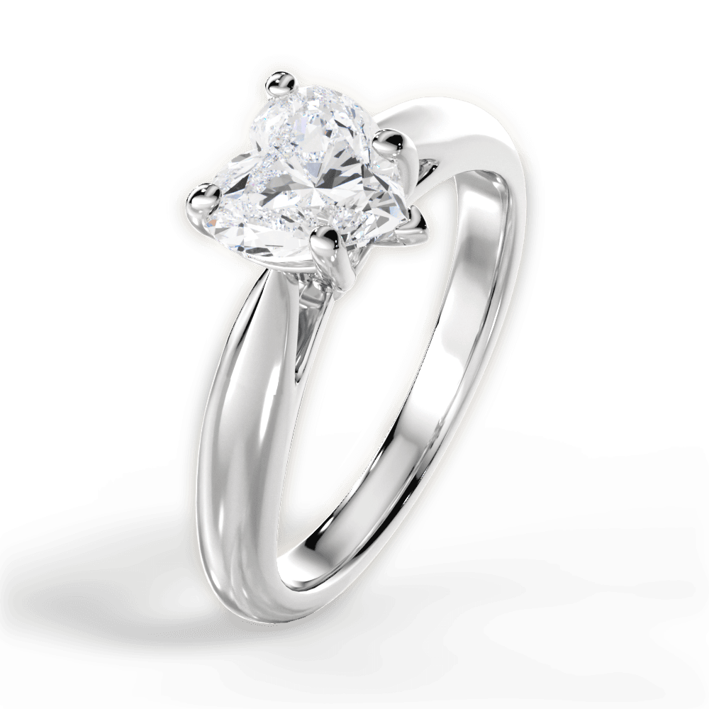 Amy Heart Cut Lab Grown Diamond Platinum Engagement Ring - View 2