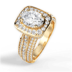 Madison Oval Cut Lab Grown Diamond 18Kt Yellow Gold Engagement Ring - View 3