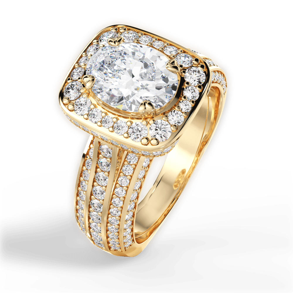 Madison Oval Cut Lab Grown Diamond 18Kt Yellow Gold Engagement Ring - View 3