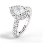 Kim Pear Cut Lab Grown Diamond 18Kt White Gold Engagement Ring - View 2