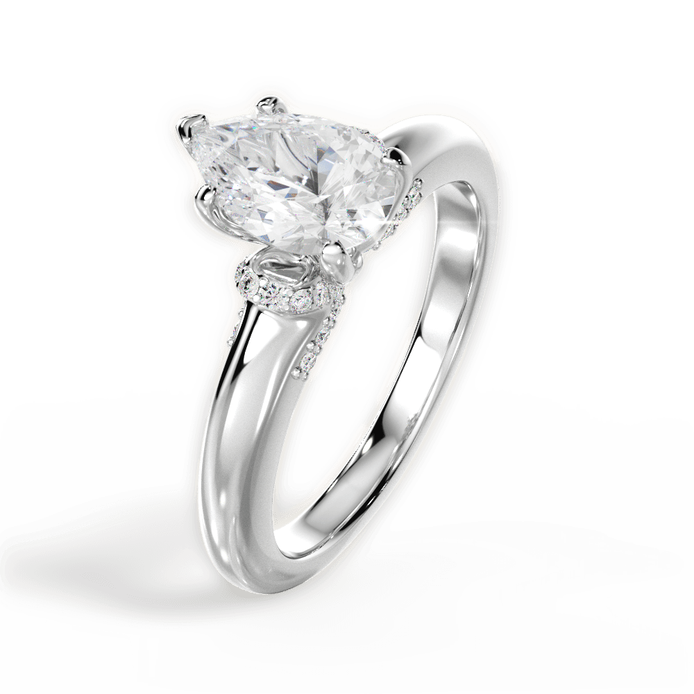 Florence Pear Cut Lab Grown Diamond 18Kt White Gold Engagement Ring - View 3