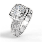 Madison Cushion Cut Lab Grown Diamond 18Kt White Gold Engagement Ring - View 4