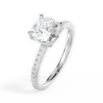 Janice Cushion Cut Lab Grown Diamond 14Kt White Gold Engagement Ring - View 3