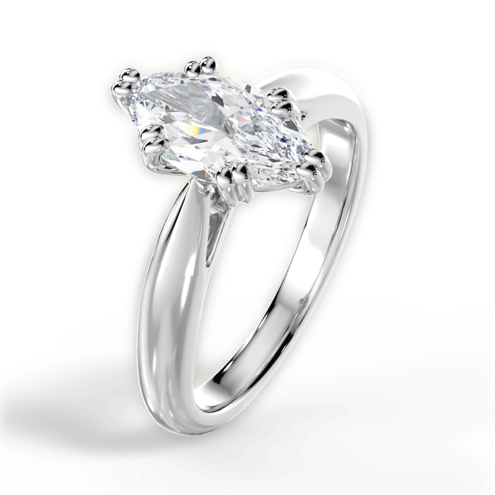 Camila Marquise Cut Lab Grown Diamond 14Kt White Gold Engagement Ring - View 4
