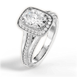 Lillian Oval Cut Lab Grown Diamond Platinum Engagement Ring - View 2