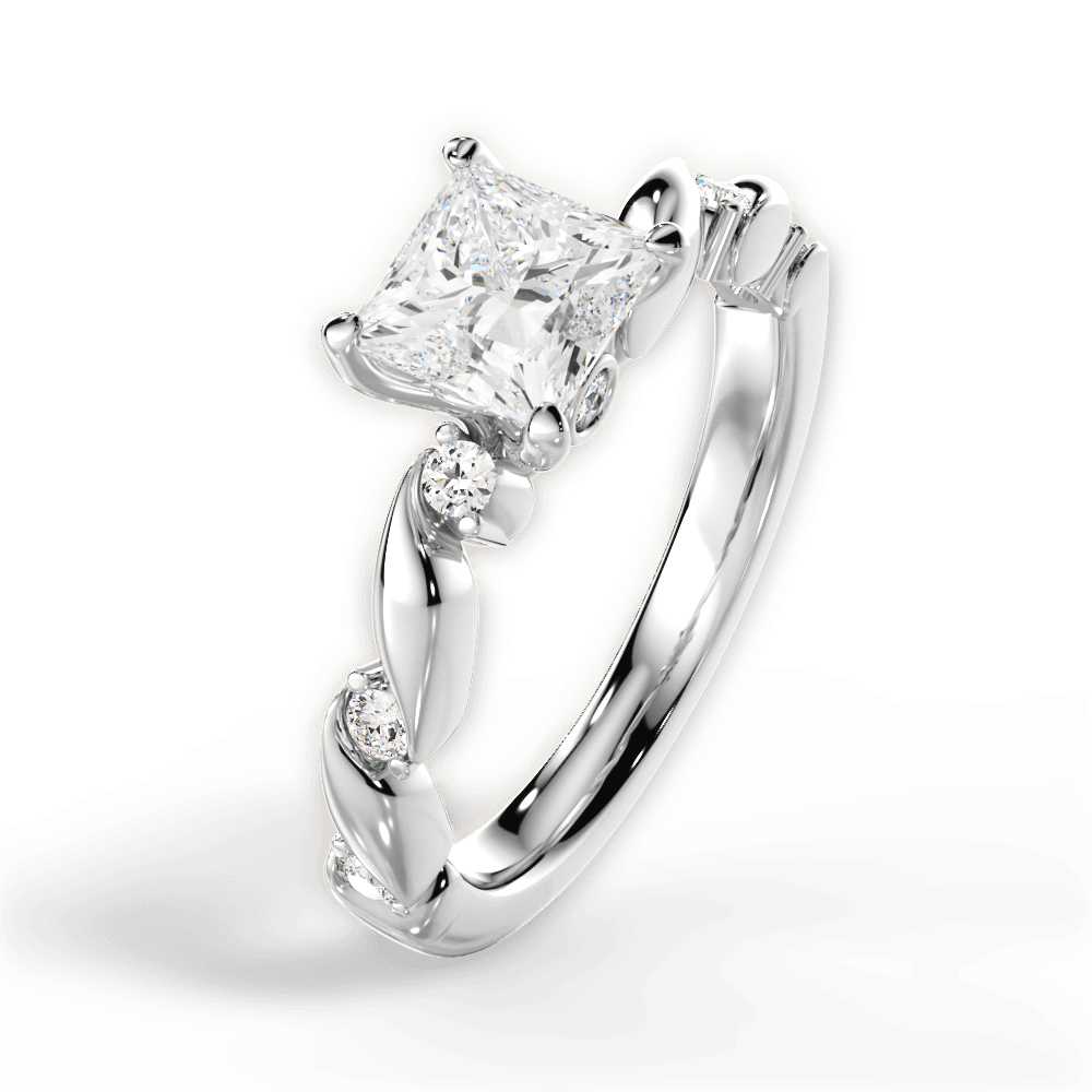 Emma Princess Cut Lab Grown Diamond Platinum Engagement Ring - View 2