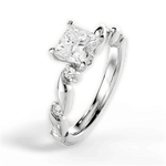 Emma Princess Cut Lab Grown Diamond 14Kt White Gold Engagement Ring - View 2