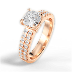 Kayla Cushion Cut Lab Grown Diamond 18Kt Rose Gold Engagement Ring - View 4