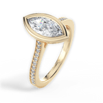 Deanna Marquise Cut Lab Grown Diamond 18Kt Yellow Gold Engagement Ring - View 3