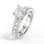 Lynn Princess Cut Lab Grown Diamond 18Kt White Gold Engagement Ring - View 2