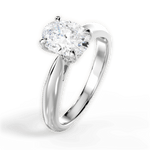 Beverly Oval Cut Lab Grown Diamond 18Kt White Gold Engagement Ring - View 4
