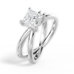 Ada Princess Cut Lab Grown Diamond Platinum Engagement Ring - View 3