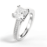 Denise Princess Cut Lab Grown Diamond Platinum Engagement Ring - View 4