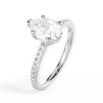Janice Pear Cut Lab Grown Diamond 18Kt White Gold Engagement Ring - View 3