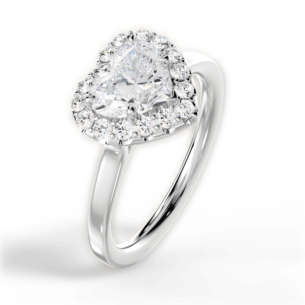 Fiona Heart Cut Lab Grown Diamond Platinum Engagement Ring - View 2