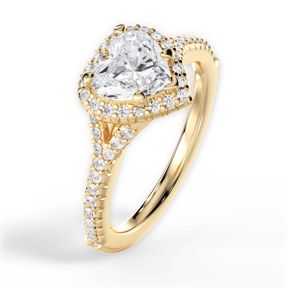 Judy Heart Cut Lab Grown Diamond 18Kt Yellow Gold Engagement Ring - View 4