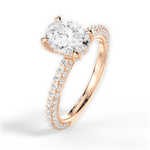 Madeline Oval Cut Lab Grown Diamond 18Kt Rose Gold Engagement Ring - View 2