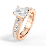 Lynn Radiant Cut Lab Grown Diamond 18Kt Rose Gold Engagement Ring - View 3
