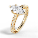 Donna Marquise Cut Lab Grown Diamond 18Kt Yellow Gold Engagement Ring - View 4