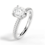 Helen Oval Cut Lab Grown Diamond 14Kt White Gold Engagement Ring - View 4