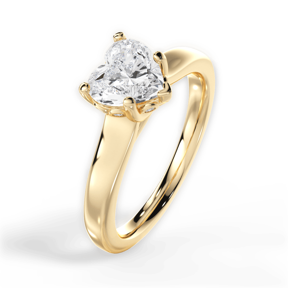 Carol Heart Cut Lab Grown Diamond 18Kt Yellow Gold Engagement Ring - View 2
