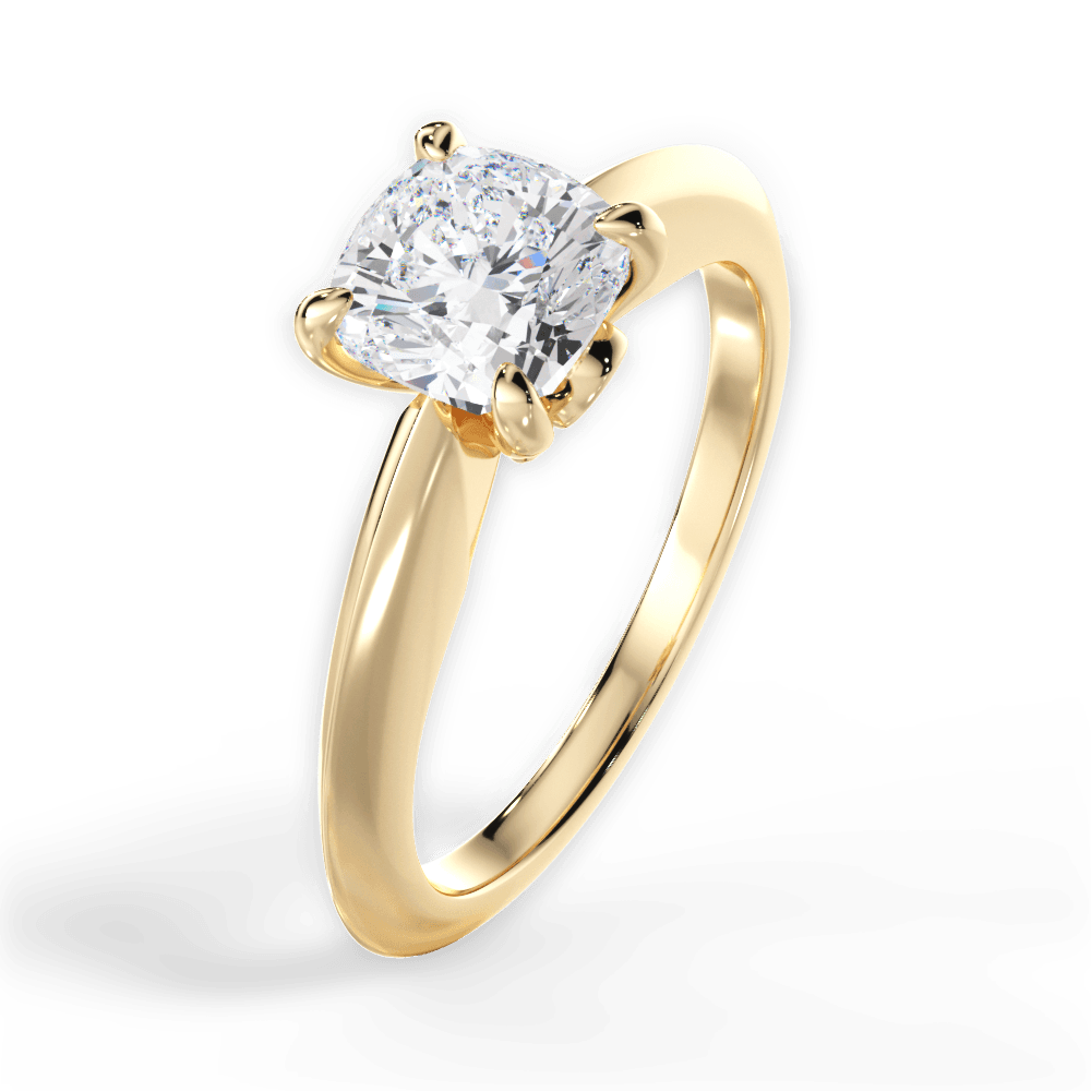 Diana Cushion Cut Lab Grown Diamond 18Kt Yellow Gold Engagement Ring - View 4