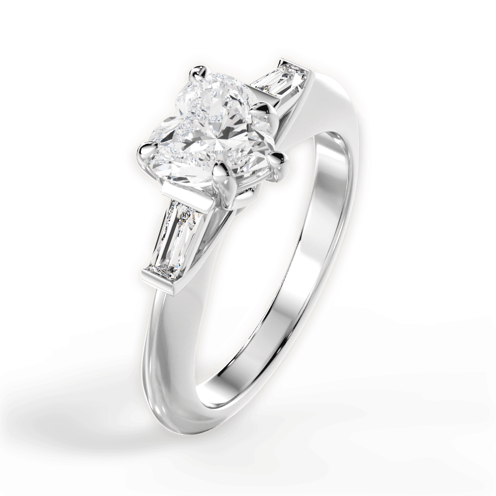 Emily Heart Cut Lab Grown Diamond 14Kt White Gold Engagement Ring - View 2