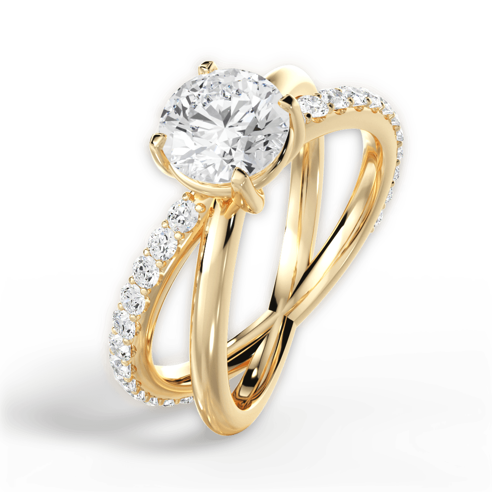 Jennifer Round Cut Lab Grown Diamond 18Kt Yellow Gold Engagement Ring - View 4