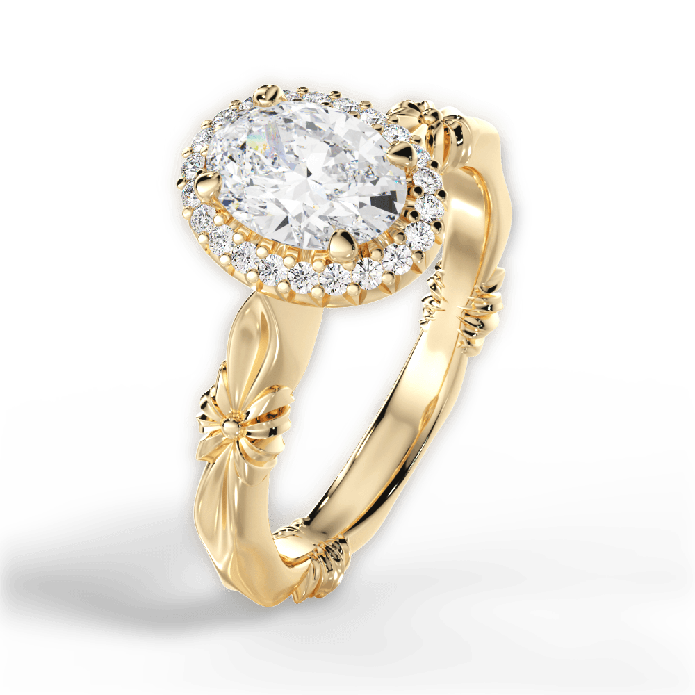 Erica Oval Cut Lab Grown Diamond 18Kt Yellow Gold Engagement Ring - View 4