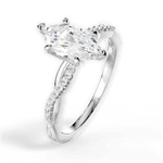 Charlotte Marquise Cut Lab Grown Diamond 14Kt White Gold Engagement Ring - View 3