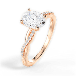Charlotte Oval Cut Lab Grown Diamond 18Kt Rose Gold Engagement Ring - View 3
