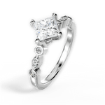 Catherine Princess Cut Lab Grown Diamond 18Kt White Gold Engagement Ring - View 4