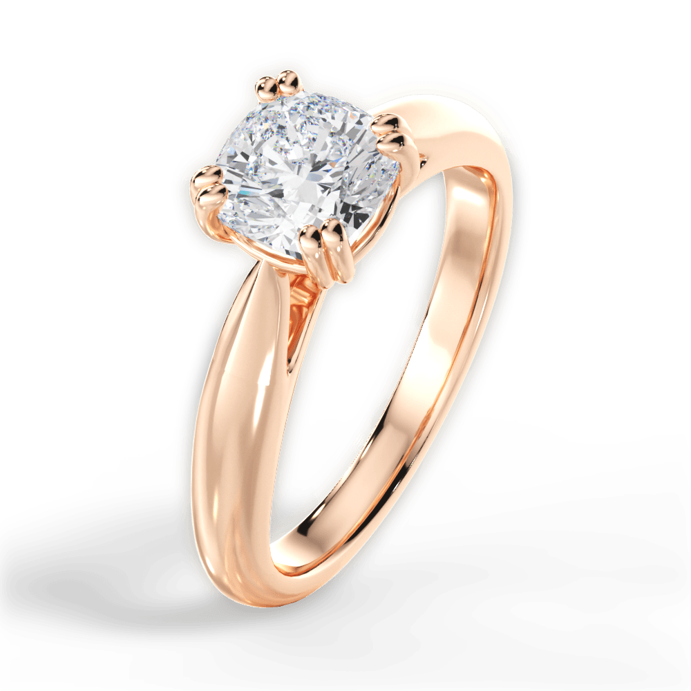 Gillian Cushion Cut Lab Grown Diamond 18Kt Rose Gold Engagement Ring - View 3