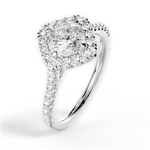 Jackie Cushion Cut Lab Grown Diamond 14Kt White Gold Engagement Ring - View 2