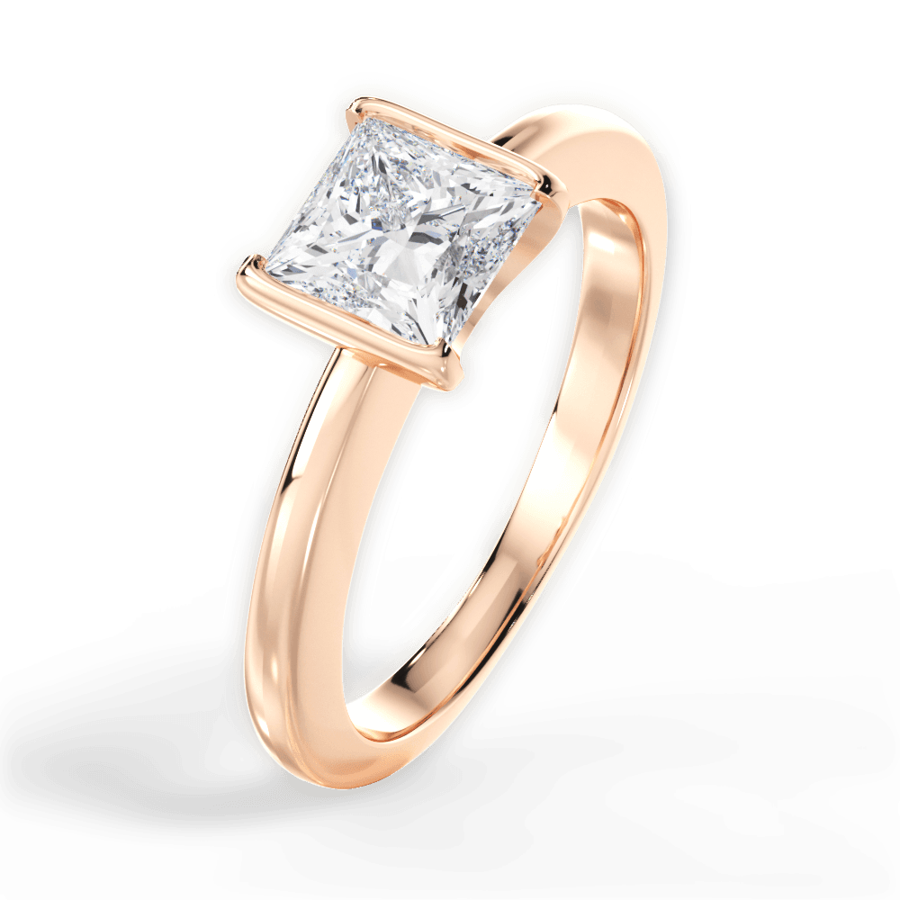 Bridget Princess Cut Lab Grown Diamond 18Kt Rose Gold Engagement Ring - View 2