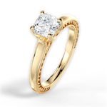 Carrie Asscher Cut Lab Grown Diamond 18Kt Yellow Gold Engagement Ring - View 4