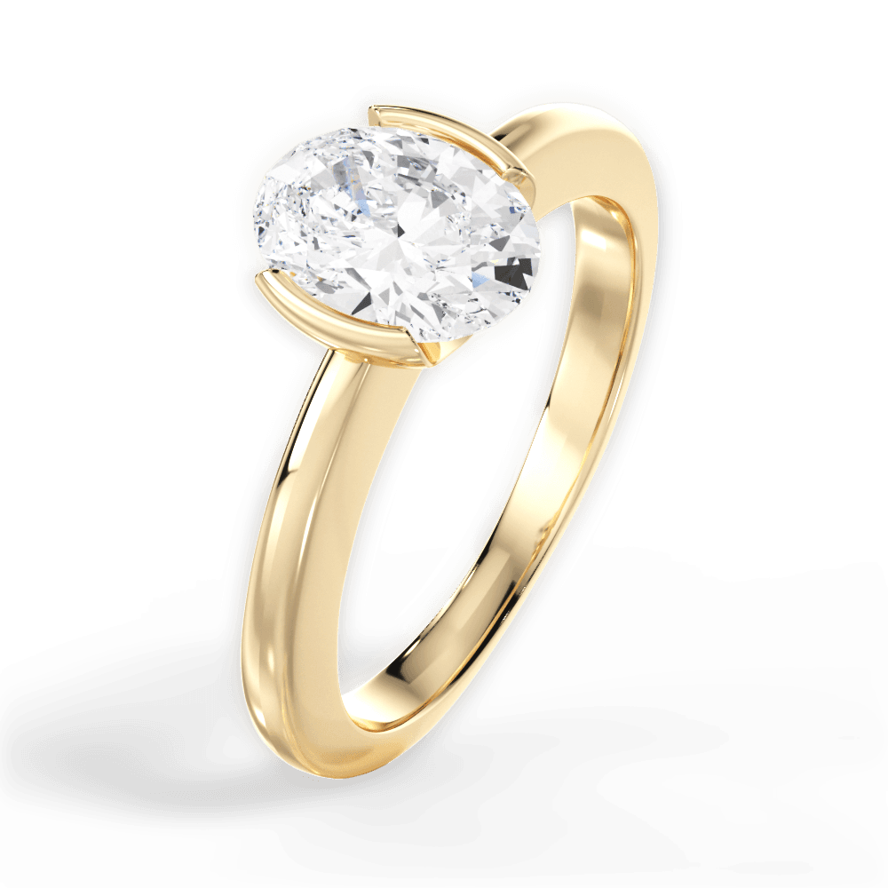 Bridget Oval Cut Lab Grown Diamond 18Kt Yellow Gold Engagement Ring - View 2